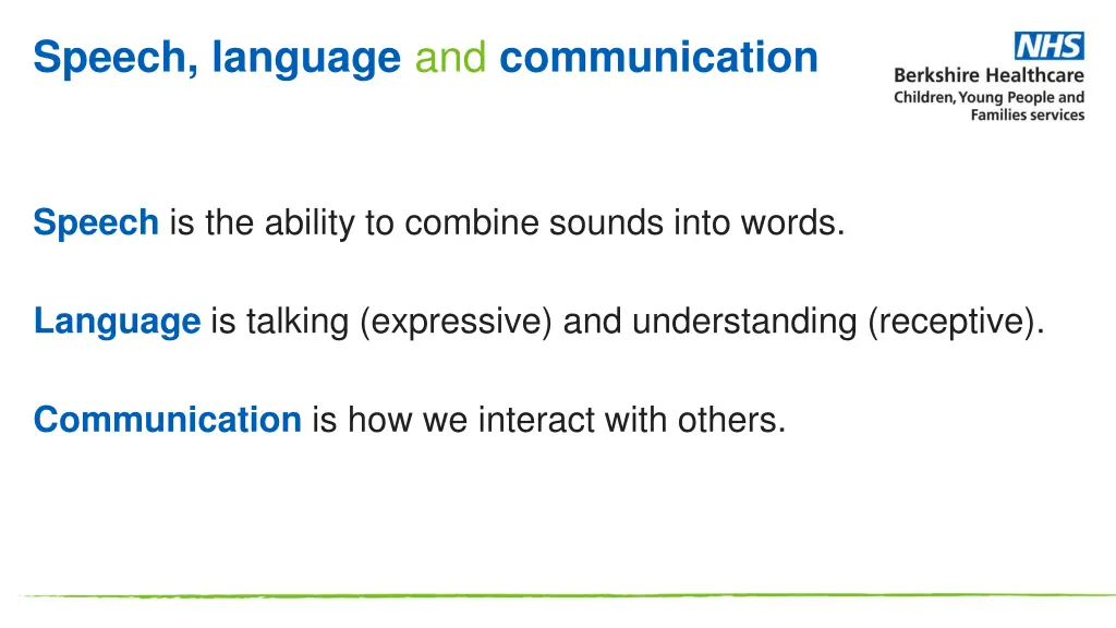 speech language and communication