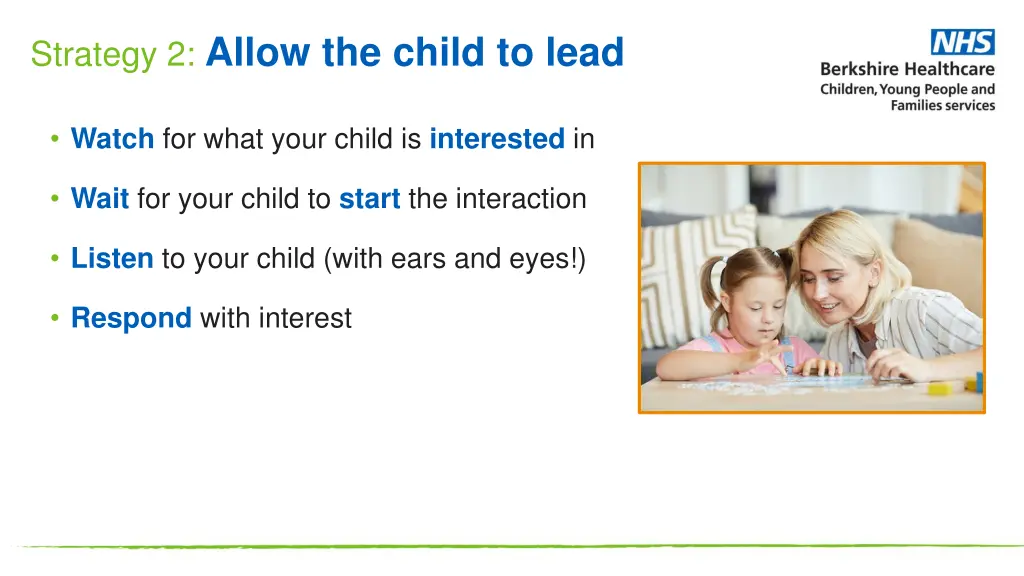 strategy 2 allow the child to lead