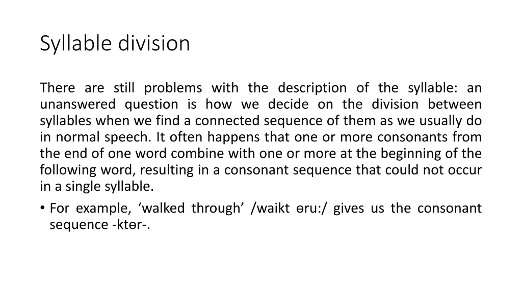syllable division