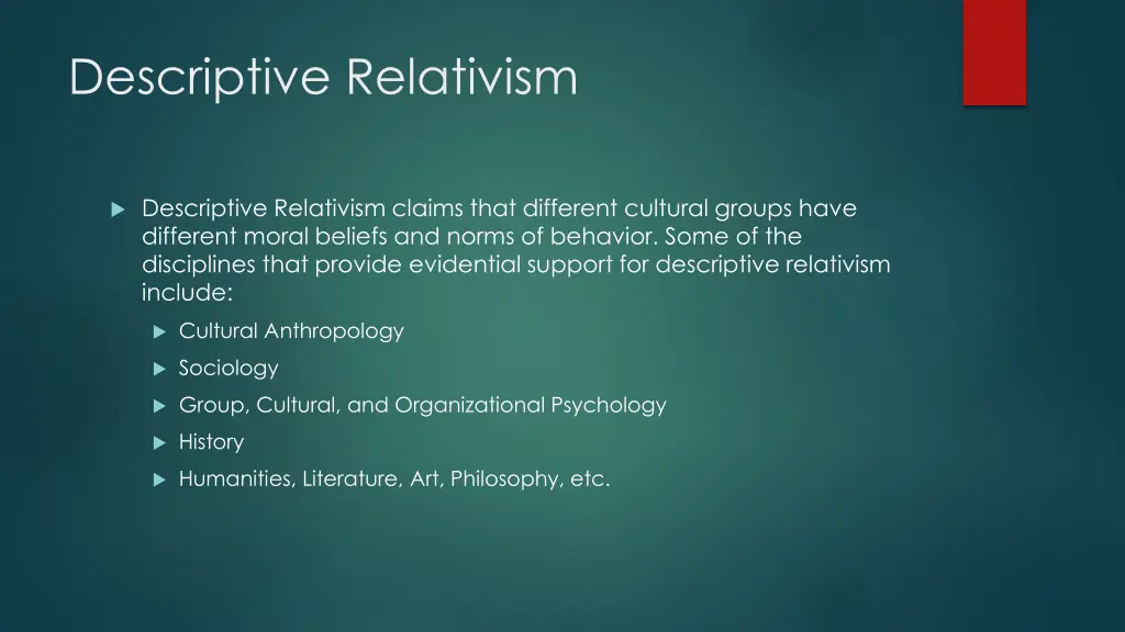 descriptive relativism
