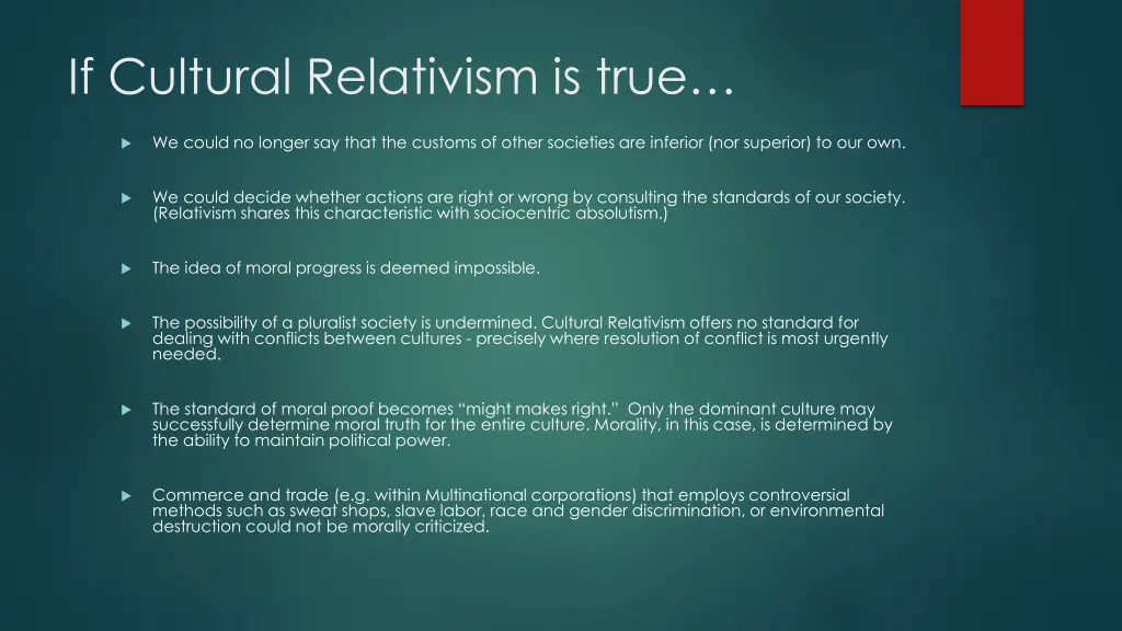 if cultural relativism is true