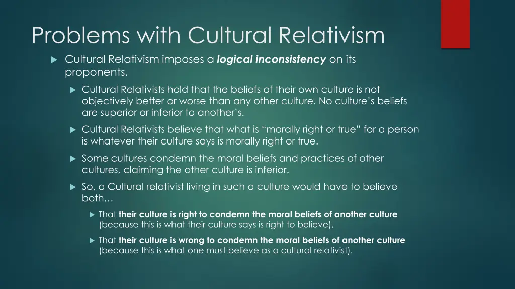 problems with cultural relativism cultural