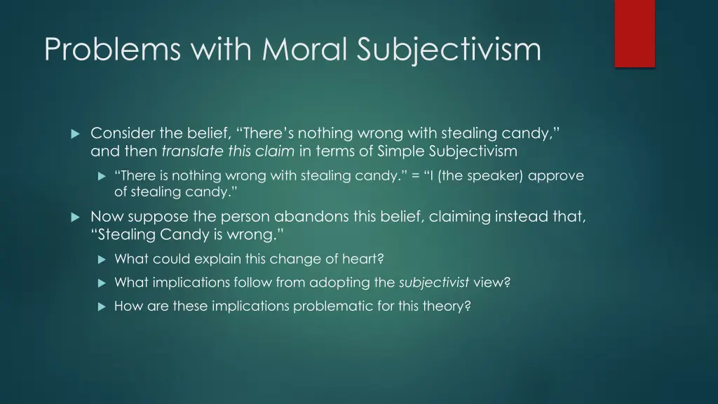 problems with moral subjectivism 1