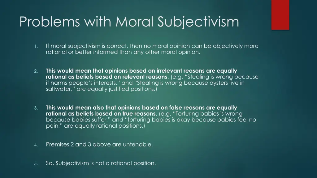 problems with moral subjectivism 3