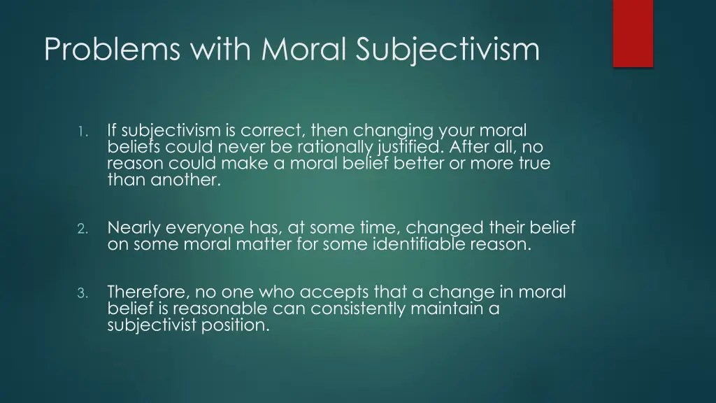 problems with moral subjectivism