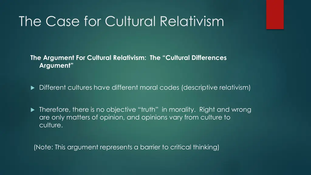 the case for cultural relativism
