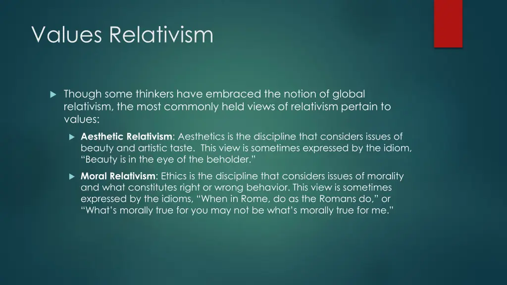 values relativism