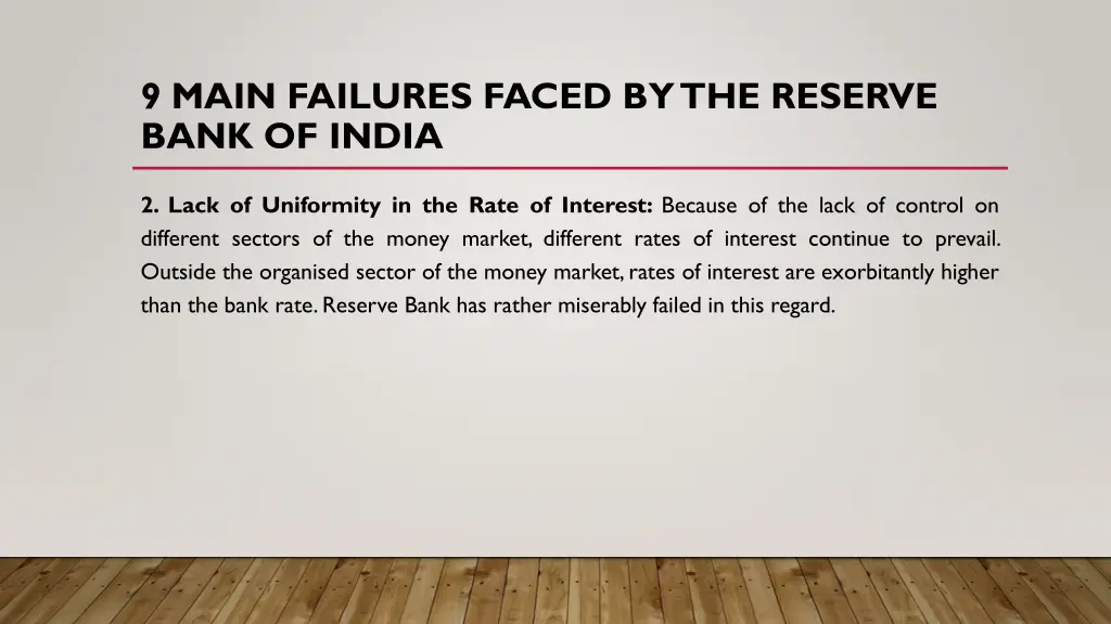 9 main failures faced by the reserve bank of india 1