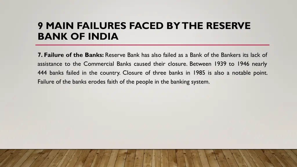 9 main failures faced by the reserve bank of india 6