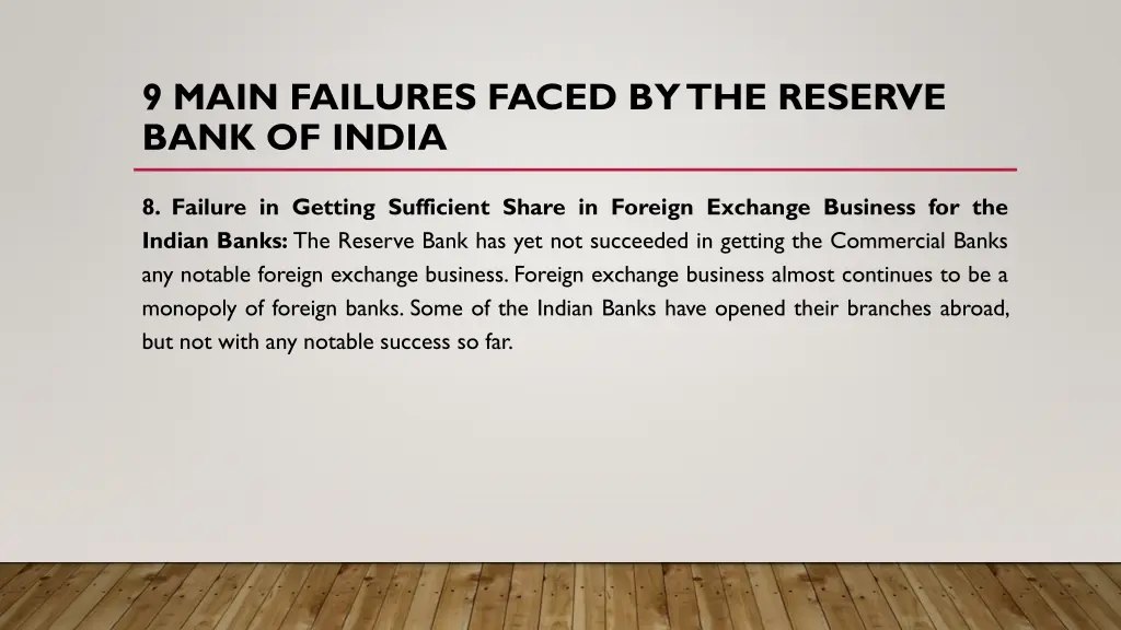 9 main failures faced by the reserve bank of india 7