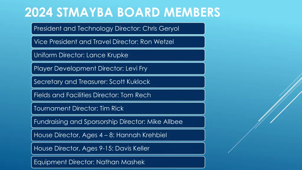 2024 stmayba board members