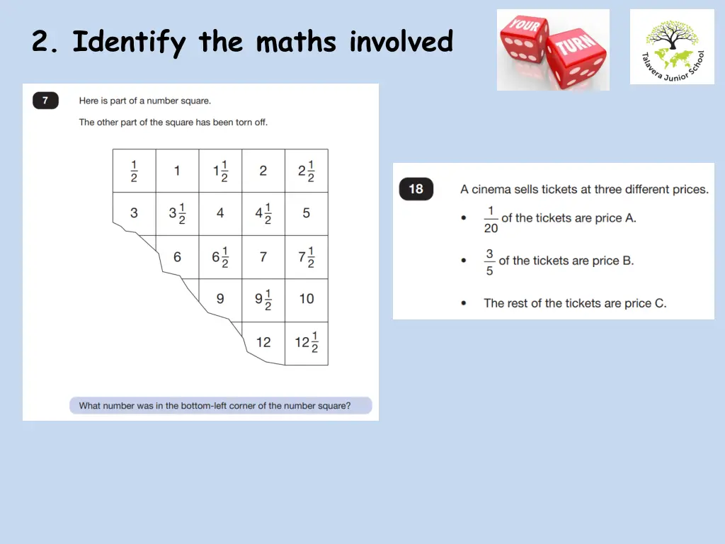 2 identify the maths involved 2