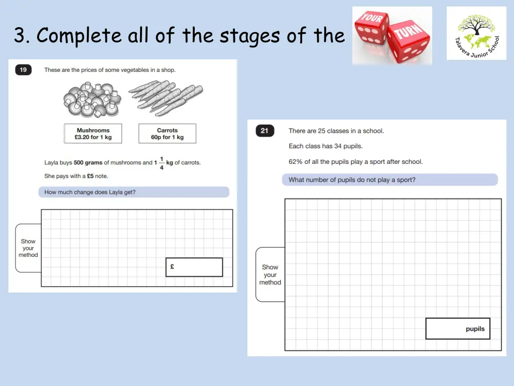 3 complete all of the stages of the problem 1