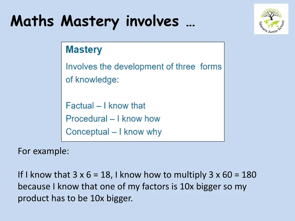 maths mastery involves