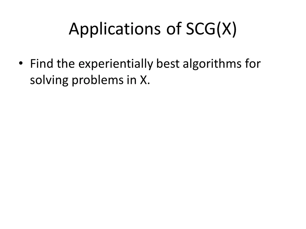 applications of scg x
