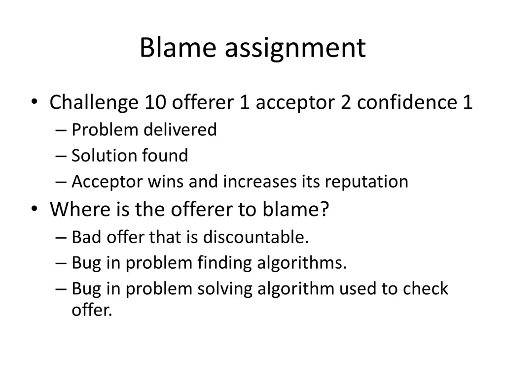 blame assignment