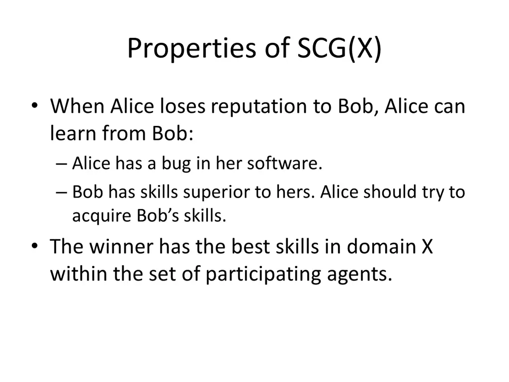 properties of scg x