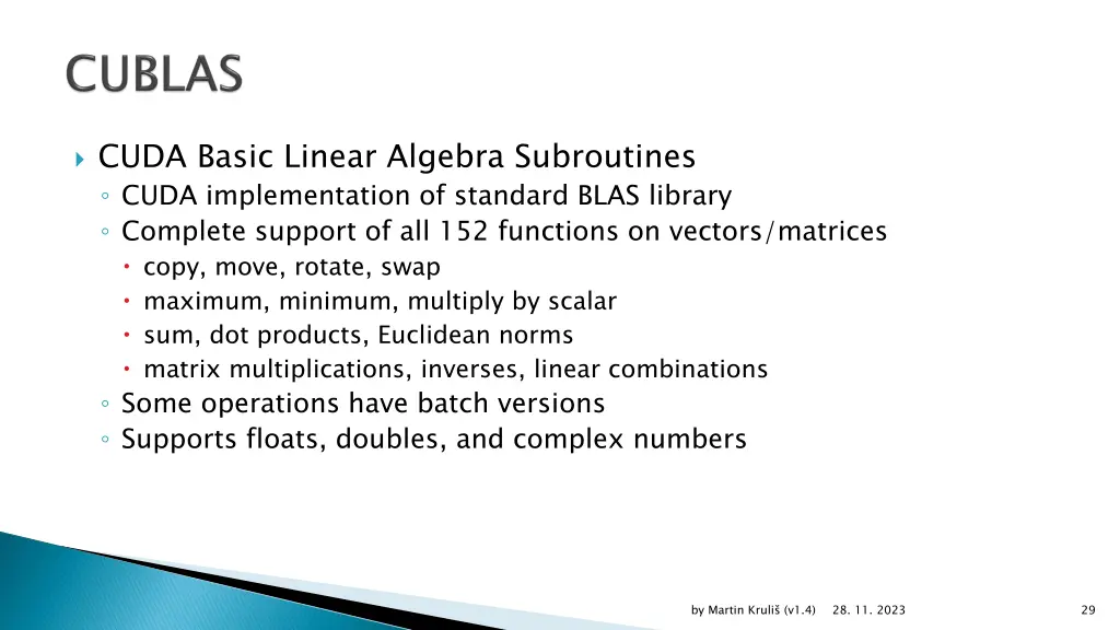 cuda basic linear algebra subroutines cuda