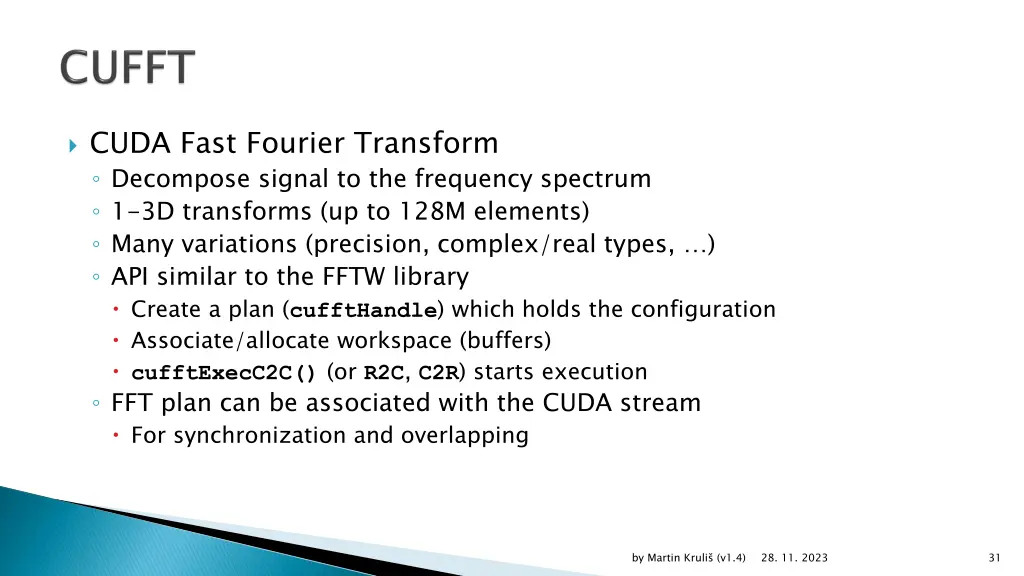 cuda fast fourier transform decompose signal