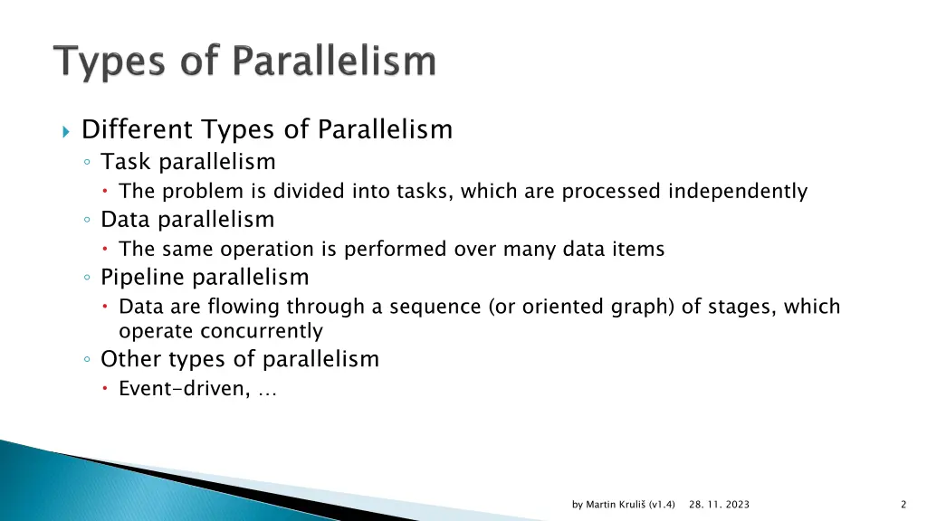 different types of parallelism task parallelism