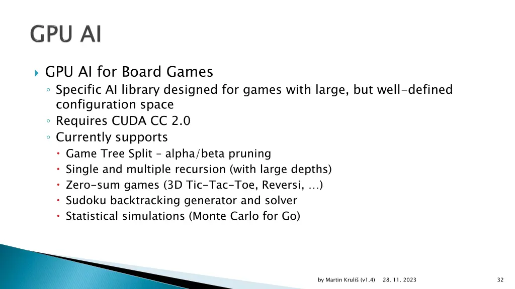 gpu ai for board games specific ai library