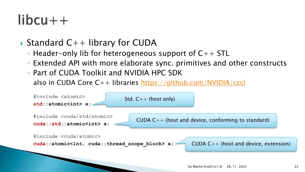 standard c library for cuda header only