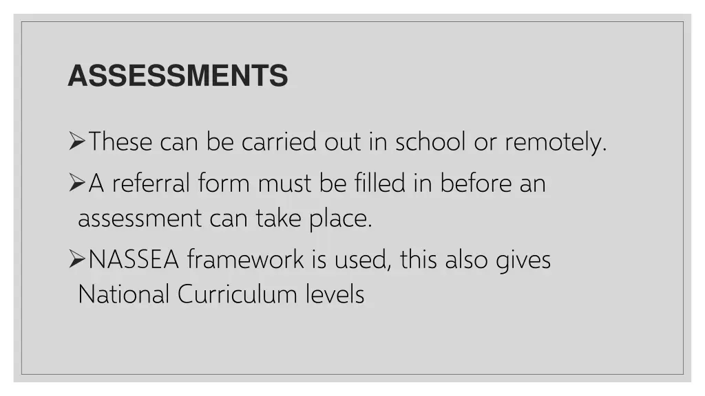 assessments