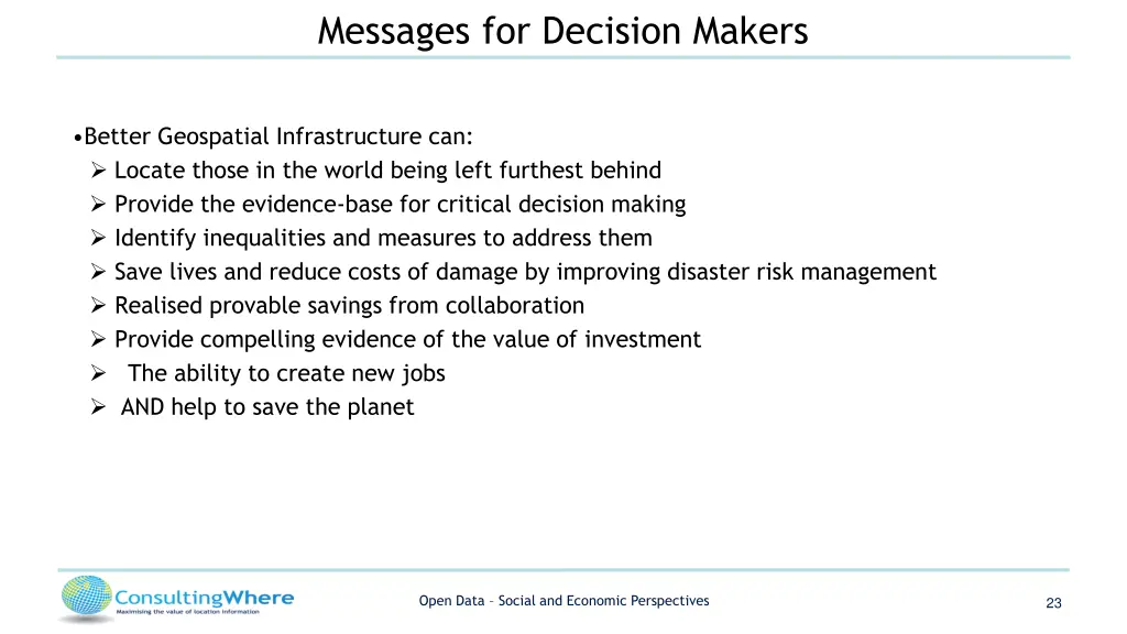 messages for decision makers