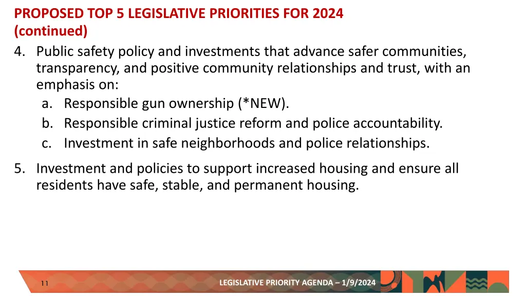 proposed top 5 legislative priorities for 2024 1