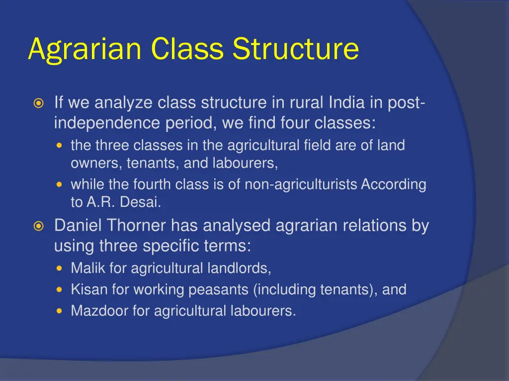 agrarian class structure