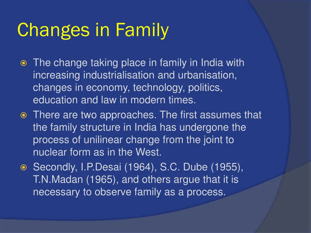 changes in family