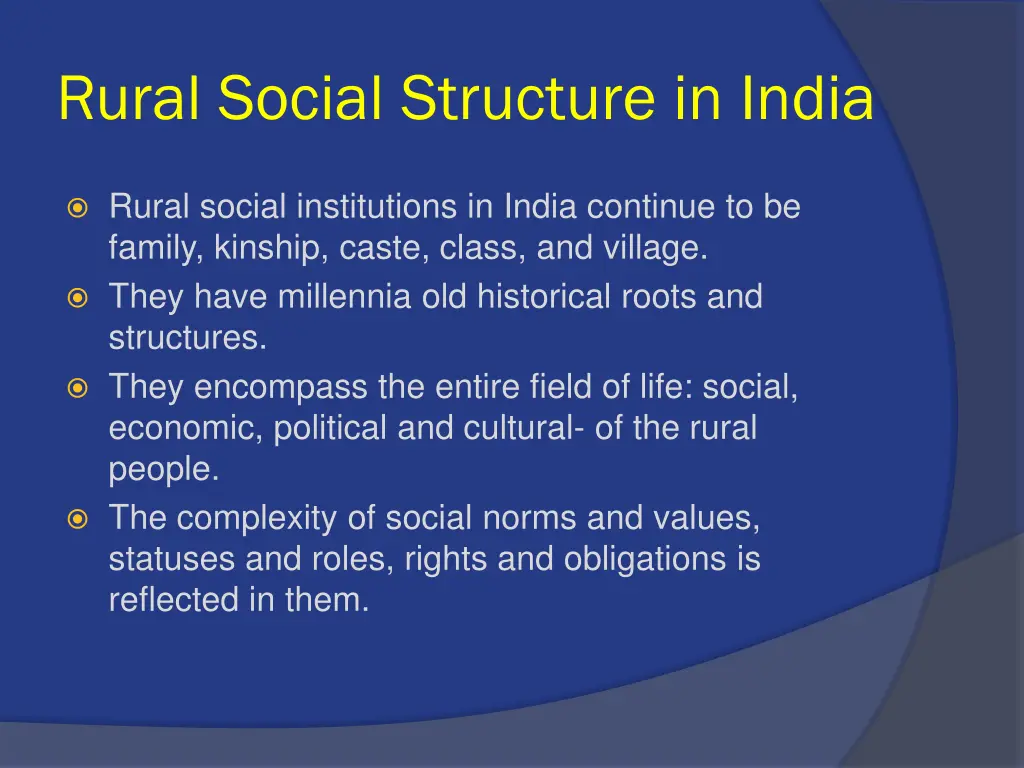 rural social structure in india