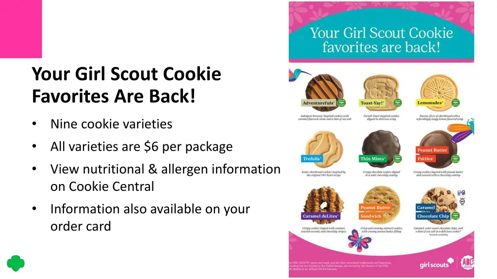your girl scout cookie favorites are back