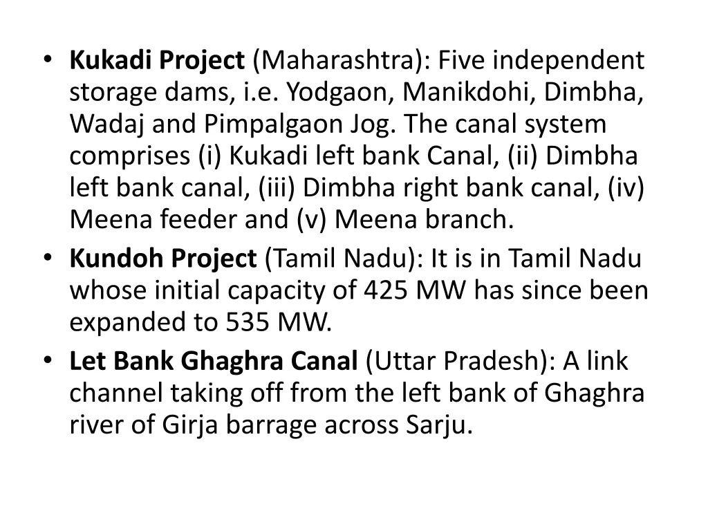 kukadi project maharashtra five independent