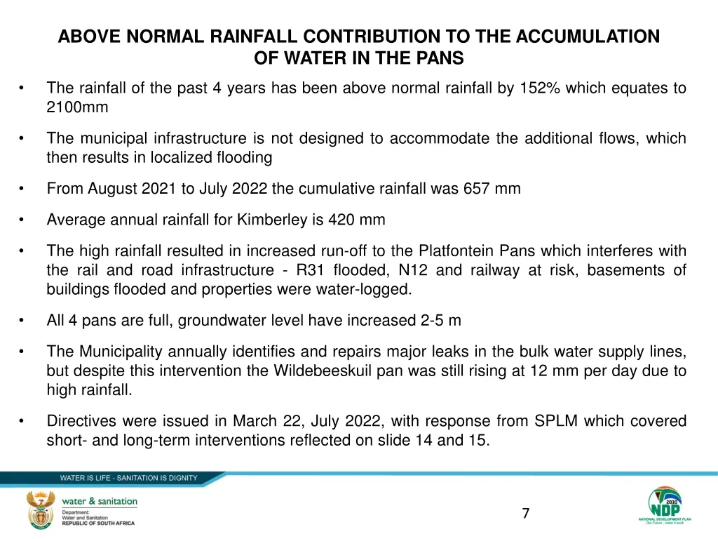 above normal rainfall contribution