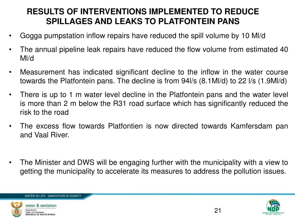 results of interventions implemented to reduce