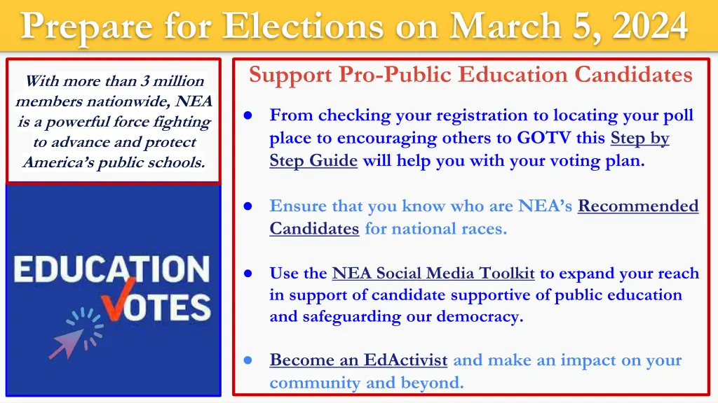 prepare for elections on march 5 2024 support