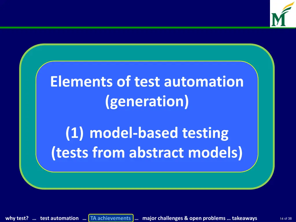 elements of test automation generation