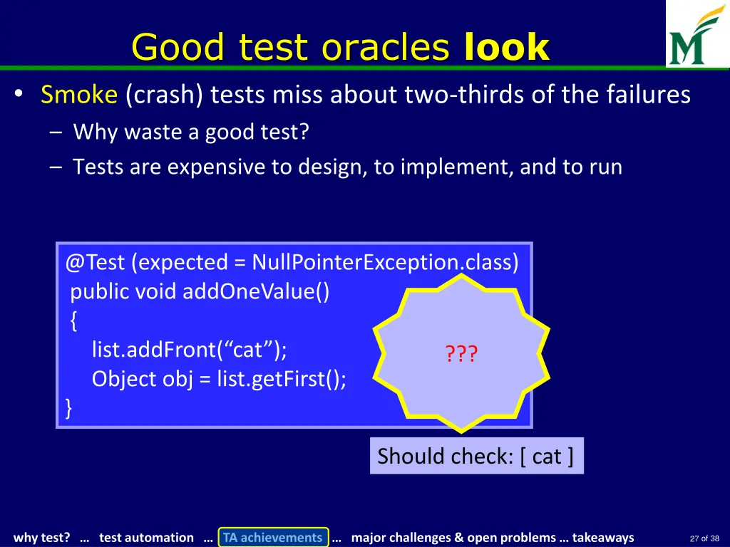 good test oracles look smoke crash tests miss