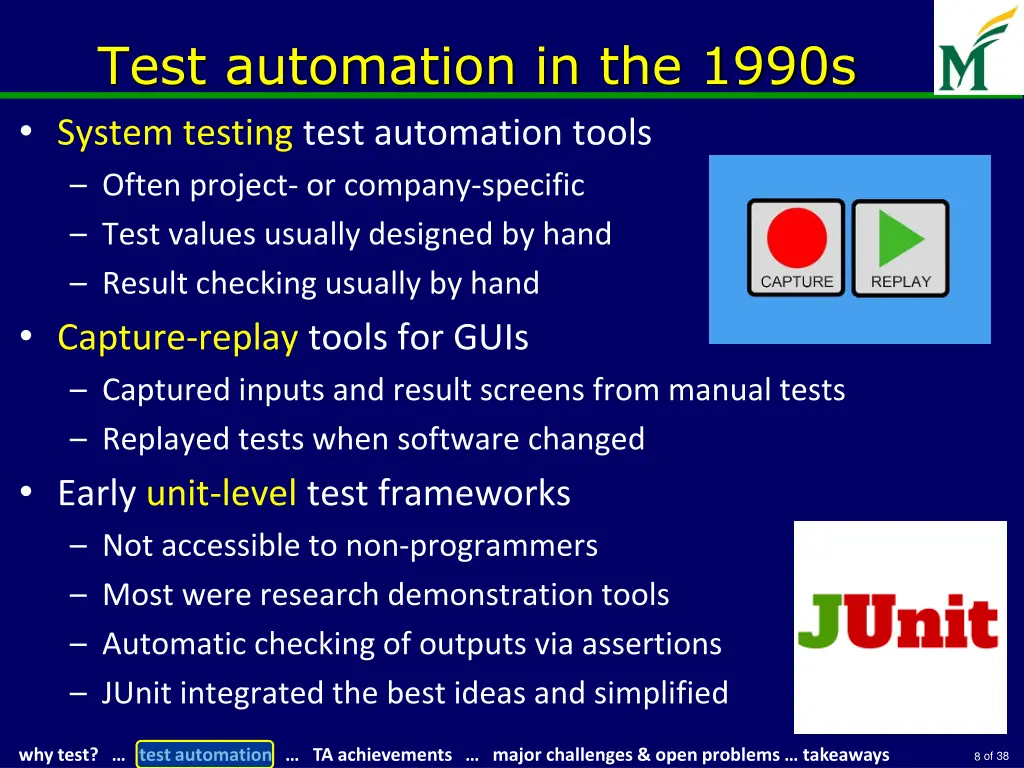 test automation in the 1990s system testing test