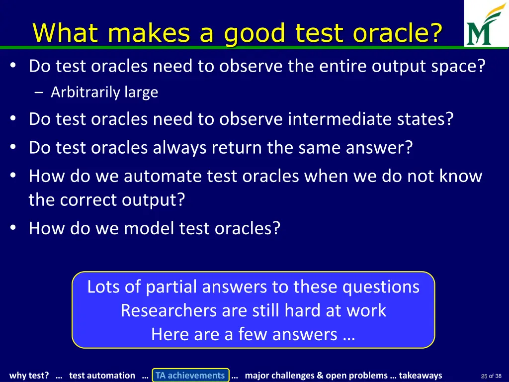 what makes a good test oracle do test oracles