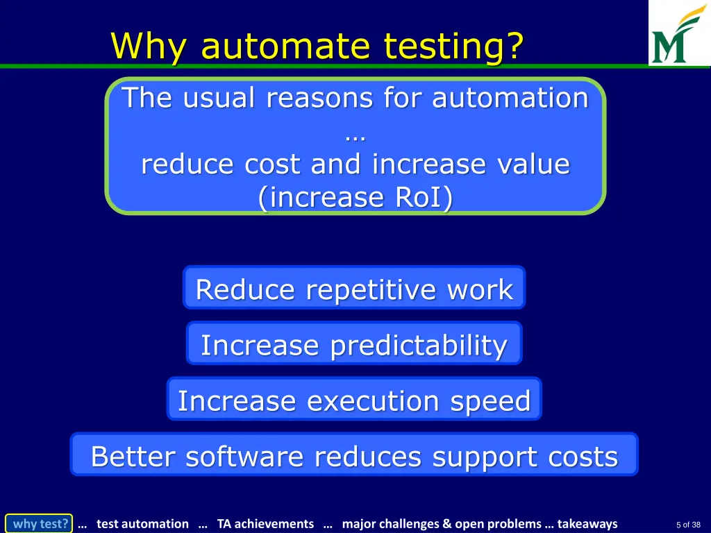 why automate testing the usual reasons