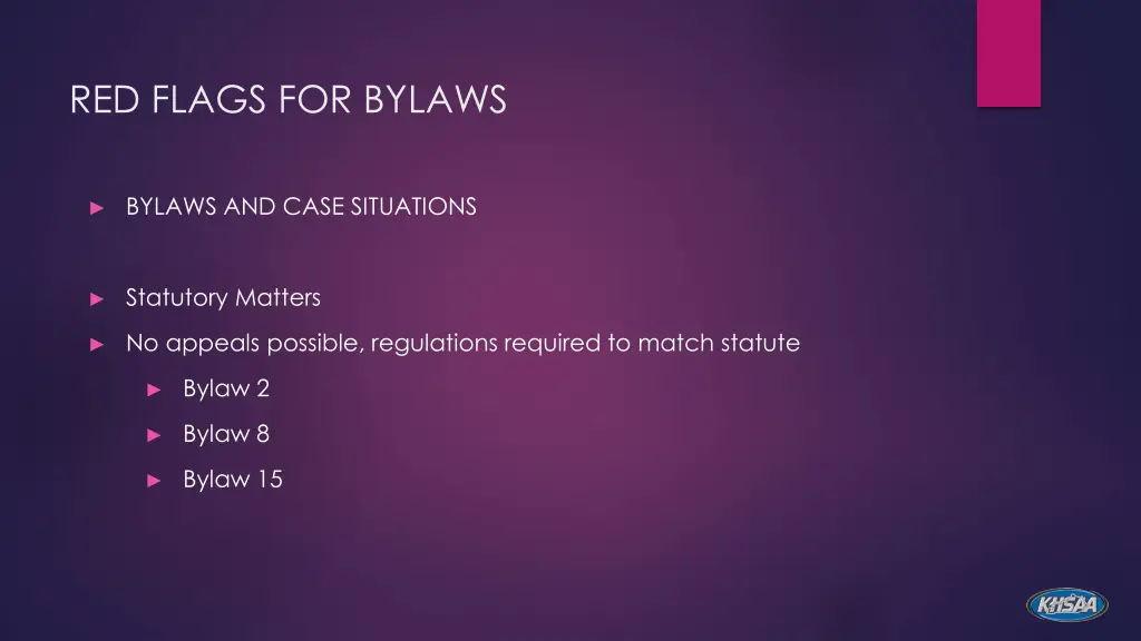 red flags for bylaws