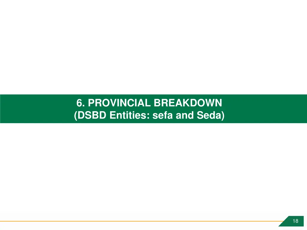 6 provincial breakdown dsbd entities sefa and seda