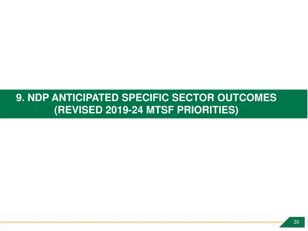 9 ndp anticipated specific sector outcomes