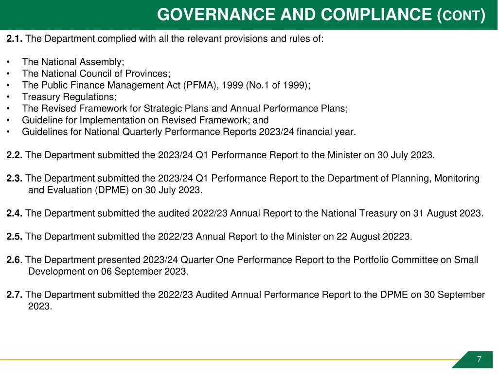 governance and compliance cont