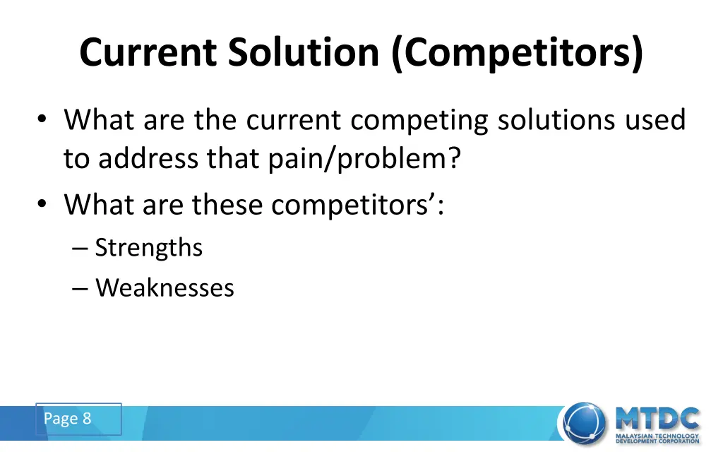 current solution competitors