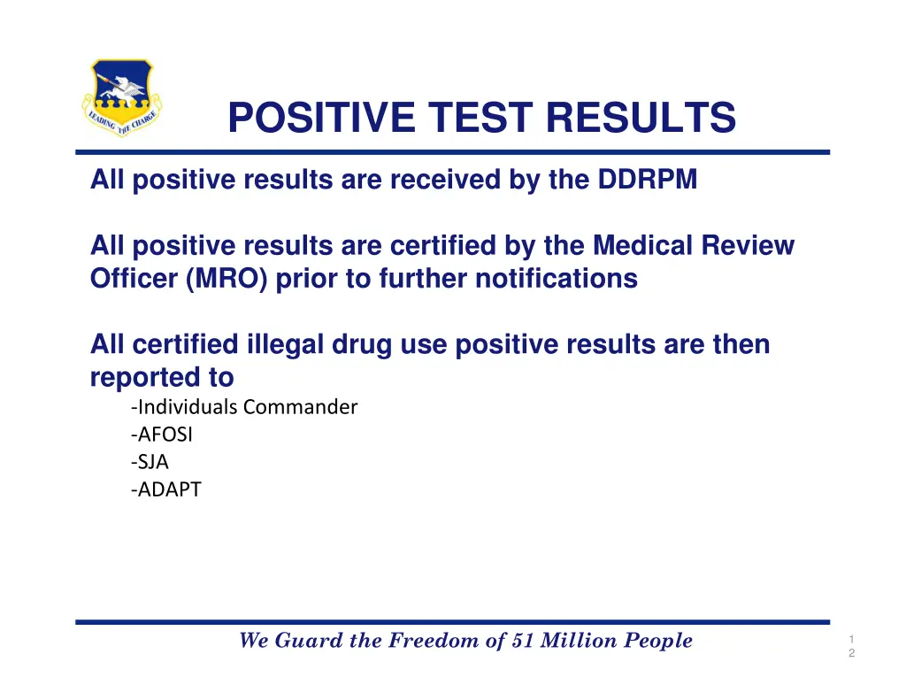 positive test results
