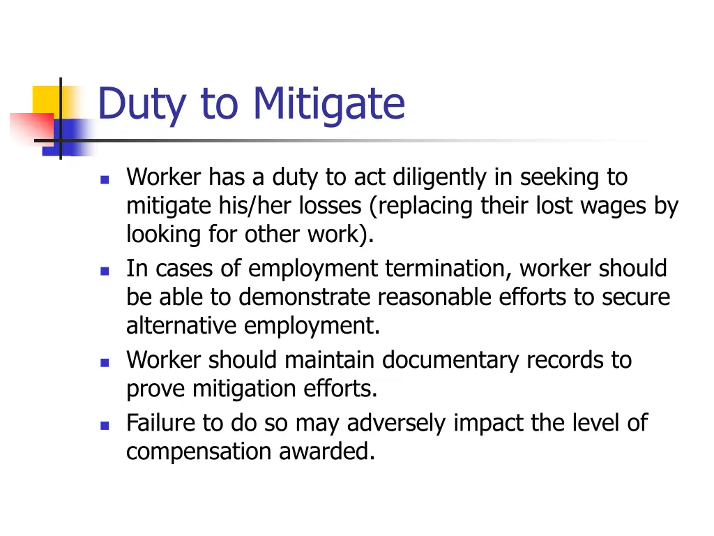 duty to mitigate