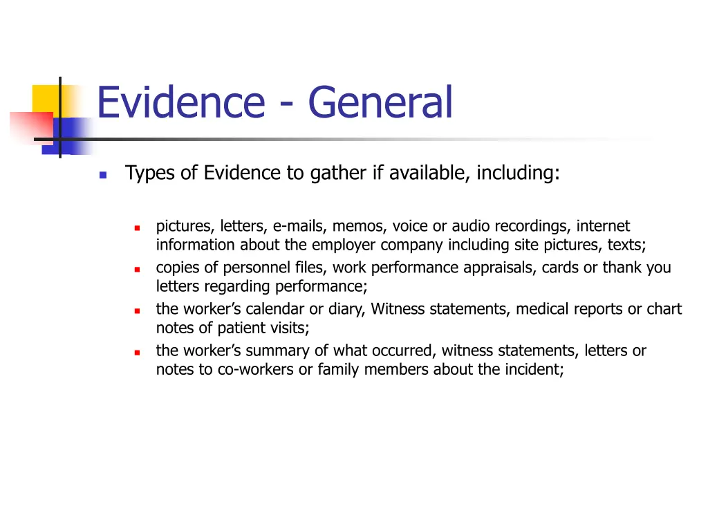 evidence general